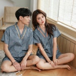 사우나 찜질방 복장 커플 면 긴팔 긴바지 실내 웰빙 여성 순면 1908 XL : 레이픽스토어