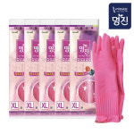 명진 황토숯 고무장갑 특대(XL) x5개 /위생 저자극 수세미 청소도구 주방용품 김장 요리 : 홈몬.유레카