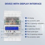 LCD 디지털 전기 미터 3상 4선 보정된 230/400 V DIN 레일 : 프라임상사22