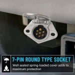 eAj 상업용, 농업용, 농장용 트레일러 견인을 위한 7방향 RV 블레이드-7방향 원형 핀 트레일러 어댑터 커넥터, 장착 브래킷이 있는 다이캐스트... 