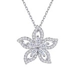 [홍콩로직스] 모이사나이트 랩그로운 플라워 목걸이 1캐럿 랩다이아 웨딩 18K 925실버 : 홍콩로직스 X 디자이너샵