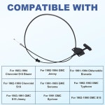 eAj 우나이콜브 후드 릴리스 케이블 W/핸들, 83-94 쉐보레 S10 블 , 92-94 GMC 지미, 91-93 소노마, 91-92 94 올드 15627455 912-003... 