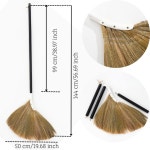 가정용 TTS - 베트남 빨대 부드러운 빗자루 - 실내 잔디 빗자루 - 집, 차고, 사무실, 로비 방, 주방용 블랙 롱 핸들 빗자루로 청소하는 손 길이... 