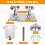 eAj 스탠드가 있는 카리비아 음료 디스펜서, 파티용 4.2갤런 음료 디스펜서, 센터 스 코어가... 드립 트레이, 뷔페 카페테리 : 클래어에이제이