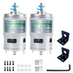 775 DC 모터 12v 고토크 최대 20,000RPM 듀얼 볼 베어링 조용한 파워 휠 브래킷 포함 업그레이드(D 샤프트 모터-2팩) D Shaft Motors : 생톡