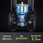 압력 세척기, 33피트 호스 릴, 스틸 완드, 500ml 폼 캐논, 4노즐 세트, 자동차용 전동 펜스, 파티오스 포함 최대 GPM 파워 세척기 2대 : 리브앤핏