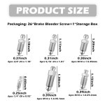 스크류, 케이스, 표준 SAE 및 미터법 속도 블리더가 포함된 브레이크 블리더 교체 H9403-6 H9410-6 H9402-6 H9407-6 H9404- : 작은산책길