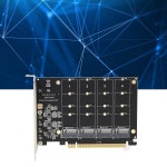 데스크탑 PC 빌드용 포트 M2 NVMe PCIe X16 SSD 확장 어댑터 카드 쿼드 RAID 준비 지원 2230 2242 2260 2280 LED 표시기 디스크 각각... 