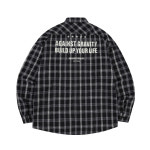 플란넬 오버핏 체크 셔츠 짐웨어 오버핏 롱슬리브 : 머스콜로