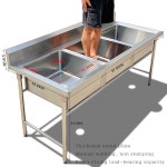 스테인리스 스틸 주방 싱크대 시날레/더블/트리플 볼 배수판/브래킷 상업용/가정용 트리플 57 1L 19 6W 31 5H IN 1 Tr e bowl sink57... 