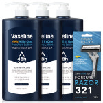 바세린 맨 올인원 남성 대용량 바디로션 얼굴 바디 겸용 1L, 3개 : 키즈24