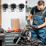 eAj Seelowy 12개 헬멧 홀더 스탠드 디스플레이 랙 금속 벽걸이 후크 오토바이 액세서리 다기능 헬멧 랙 모자 공이 차고 입구를 위한 공간... 