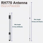 RH770 텔레스코픽 안테나 SMA 여성 듀얼 밴드 144/430Mhz 고이득 최소 22 5cm 최대 92 8cm UV 5RH 17 UVK6 라디오 액세서리 1PCS... 