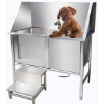 목욕통 애완견 바닥 허리편한 스테인레스 스틸 베이직 애견 두꺼운 표준 120x70x90 깊이40 : 천향상사