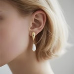 신부 들러리 무도회 결혼식 공식 파티를 위한 우아한 주얼리 여성용 니체 펄 드롭 댕글 귀걸이 Flower : BOY샵