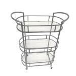 올드 더치 인터내셔널 웨스트우드 실버 바 및 서빙 카트 26 x 12 37 (617PW) Silver : 믿음마켓몰