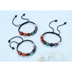 레이키 힐링 크리스탈 스트레치 브레이슬릿 천연 보석 에너지 밸런싱 요가 비즈 여성용 땋은 밧줄/탄성 1 Braided String - 7 Chak : 금윤샵