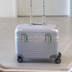 위로열리는캐리어 승무원캐리어 100% PC 파일럿캐리어 미니 기내반입 45cm(18인치), 미스틱실버 : 핫도그나이스캣츠