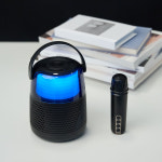 엠피보스 블루투스 스피커 무선마이크포함 LED AUX TF카드 노래방 음질좋은 고출력 : KMSHOP