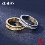 ZDADAN 여성용 더블 레이어 지르콘 손가락 반지, 파티 쥬얼리 선물, 925 스털링 실버 : 왠즈데이마켓