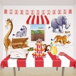 비슬 서커스 텐트 컵케이크 스탠드 테마 파티 생일 학교 기금 모금 및... 3단 빨간색 흰색 줄무늬 보드스탁 디저트 디스플레이 타워 16 : 네오글로우