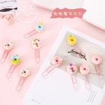 5개/몫 도넛 종이 클립 재미 있은 책갈피 플래너 사무실 용품 학교 선물 H0567 : 삼십룡산업