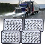 BA 폴리시 4x6 LED 헤드라이트 헤드램프 H4642 켄워스 W900 빔 DOT, 379 올드스모빌용 승인 H4651 포드 H4666 H4656 4PCS 포함... 