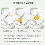 그라인더와 물컵이 있는 율리키커 알약 커터, 7 in 1 다기능 의약품 스플리터 화이트 Cream : 톰앗호마트