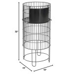 HUBERT 블랙 커머셜 원형 금속 와이어 디스플레이 식당 및 상점용 덤프 빈 - 15 D x 32 Black : 한미배송몰