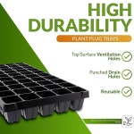 IGC 온실 메가스토어 식물 플러그 트레이 - 50셀, 100팩 및 마이크로그린 발아를 위한 플라스틱 씨앗 시작 셀 플랫 묘목을 재사용 가능한... 