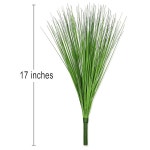 비벨 인공 식물 17인치 인조 양파 잔디 덤불 자외선 저항 관목 밀 녹지 화장실 홈 오피스 하우스 장식용(4개/녹색) : 호가탐탐