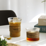 티도요 우드홀더 내열 유리컵 투명 홈카페 345ml, 1개 : 위대한식모