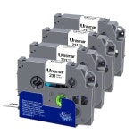 4팩 TZE 231 리필 D202 TZE PTOUCH 메이커 라미네이트 D210 12MM 터치 PT 메이커용 브라더 D400 PTD220 TZE231 화이트 테이프 47 H1101... 