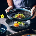 라운드 플 트 로프티 주방 도자기 24 요리 그 2 디너 타 대용량 : 몽제제002