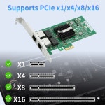 인텔 82576-T2 듀얼 포트 PCI-E X1 기가비트 이더넷 네트워크 카드 101001000Mbps LAN 어댑터 컨트롤러 유선 NIC 서버 : 유진종합몰
