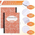 Colar 12 팩 와이드 룰드 컴포지션 노트북 9.75 x 7.5 인치 대리석 종이 책 다양한 재미있는 색상의 사무실 노트북, 하드 커버, 튼튼한 바느질... 