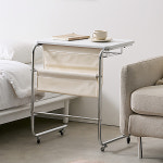 소파옆 티테이블 소파사이드테이블 이동식 거실 철제 수납형 브라운 : 동화속나무