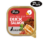 피어 강아지캔 강아지 습식 통조림 대용량 간식 오리고기+연어, 100g, 1개 : 파워도그