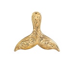 알로하플러스 14K 솔리드 옐로우 골드 하와이안 가보 스크롤 고래 꼬리 펜던트 참, 민감한 피부를 위한 니켈 프리 저자극, 선물 상자 포함 : 성빛몰
