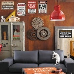 5팩 재미있는 남자 동굴 장식 빈티지 차고 오토바이 작업장 남성 맨케이브 표지판 바 주석 지하 8x12 액세서리 금속 간판 홈 방 인치 x010... 