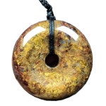 피스 버클, 내추럴 레드 옐로우 펜던트 여성 남성용 크리스탈 35x9mm 원형 비드 실버 나미비아 불꽃놀이 에너지 스톤 조절 로프 AAAA : 금윤샵