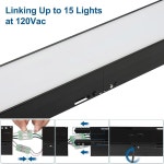 DAKASON 4FT LED 선형 조명, 40W 3000K/4000K/5000K 선택 가능한 걸이등, 4 연결 오피스 샵 조명기구, 0-10VD 디머블 건축 조명기구 ETL... 