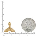 알로하플러스 14K 솔리드 옐로우 골드 하와이안 가보 스크롤 고래 꼬리 펜던트 참, 민감한 피부를 위한 니켈 프리 저자극, 선물 상자 포함 : 성빛몰