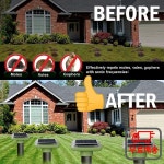 야외 태양열 초음파 마우스 퇴치기 뱀 곤충 농장 잔디 및 목장용 고출력 경고음 진동 : 다이렉트스토어3