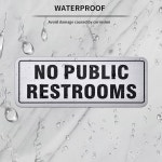 비즈니스용 공중화장실 표지판 없음, 사무실 홈 창문 문용 8X3인치 셀프 접착 알루미늄 실버 4팩 : 블루버드1