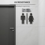 비즈니스용 공중화장실 표지판 없음, 사무실 홈 창문 문용 8X3인치 셀프 접착 알루미늄 실버 4팩 : 블루버드1