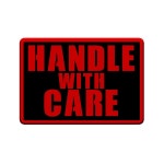 핸들 위드 케어 기타 악기 케이스 스티커 - 폭 4인치 x 높이 3인치 : 가면스토어