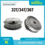 XL 타이밍 풀리 BF 유형 32T/34T/36 투스 동기 보어 5/6/6.35-30 폭 10/12.7mm 벨트용 : 범이소천국
