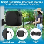 아쿠아 리트랙터블 가든 호스 릴, 80피트 x 5/8인치 리트랙터블 워터 호스 릴, 월 마운트 자동 되감기, 180 회전, 튼튼한 자외선 차단 케이스... 