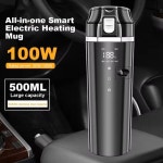 A10E-12V/24V 차량용 히팅 컵 디지털 LCD 디스플레이 전기 주전자 스테인리스 스틸 스마트 머그 500ML : 다이렉트상사3